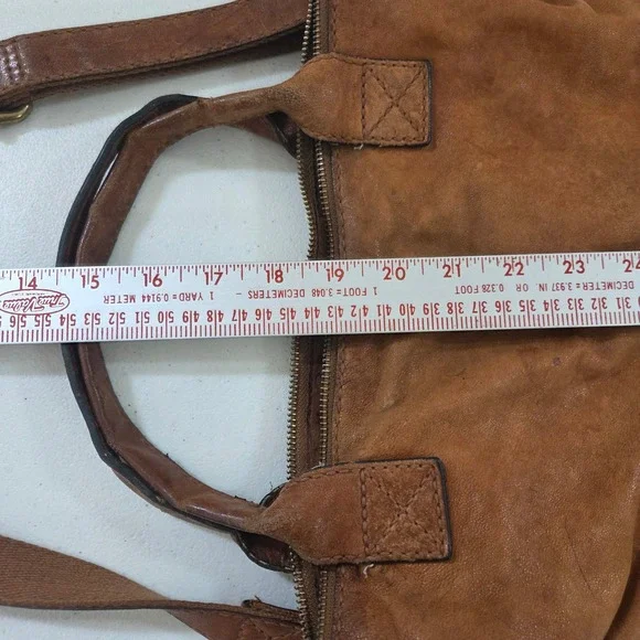 Fossil Long Live Vintage 1954 Brown Leather Crossbody Satchel Bag Cognac - Picture 8 of 8